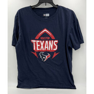 NFL Team Apparel Men's Size L Blue T Shirt Short Sleeve Logo Houston Texans